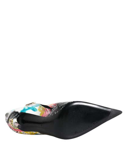 حذاء كيرا متعدد الألوان من دولتشي آند غابانا بنقشة جرافيتي، متوسط ​​الطول