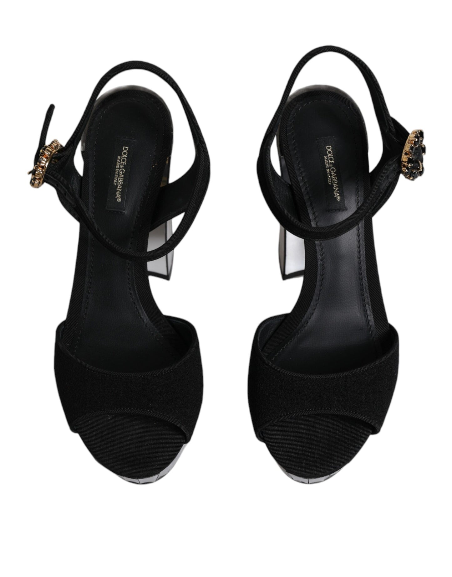Dolce &amp; Gabbana Schwarze Spiegel-Plateau-Sandalen