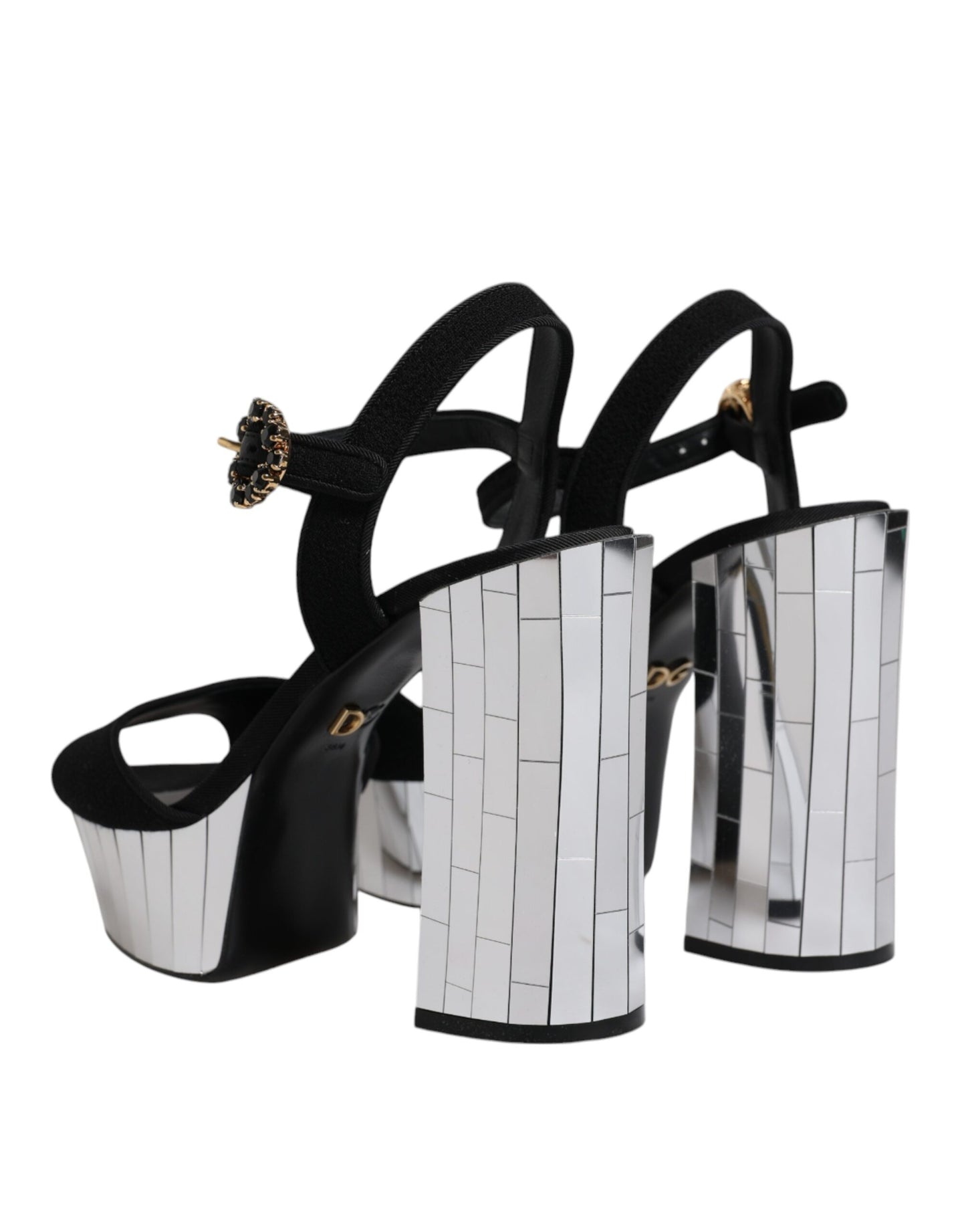 Dolce &amp; Gabbana Schwarze Spiegel-Plateau-Sandalen