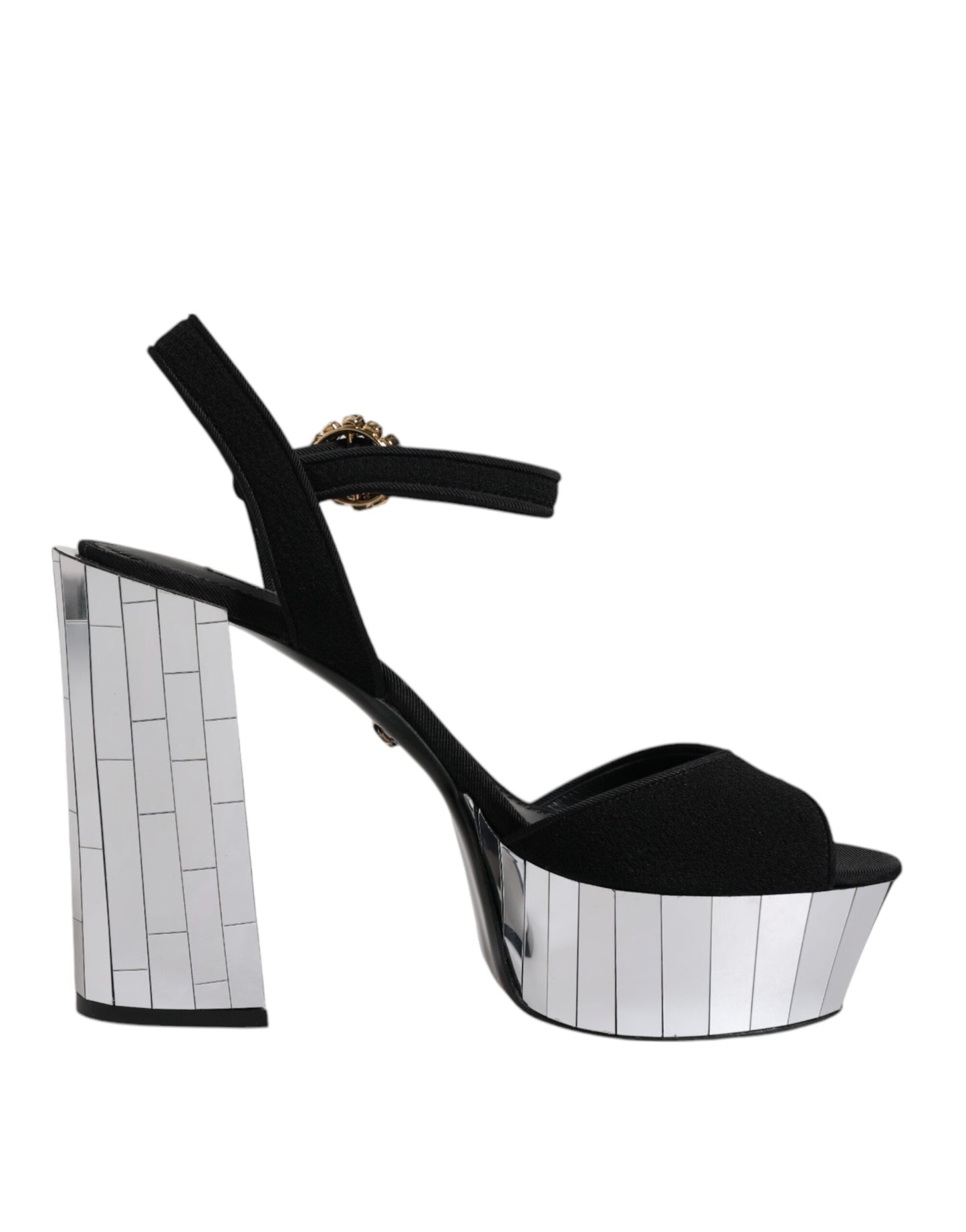 Dolce &amp; Gabbana Schwarze Spiegel-Plateau-Sandalen