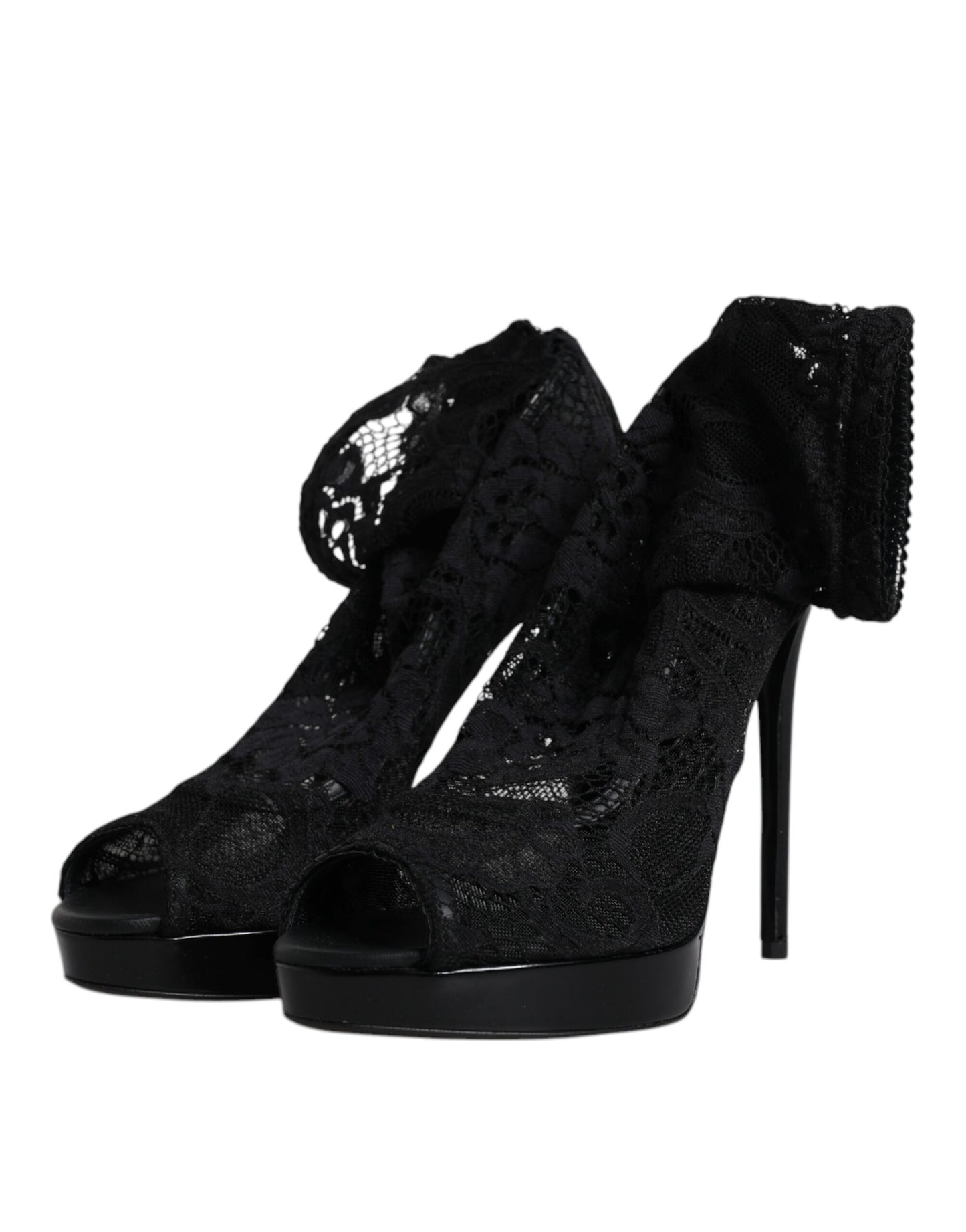 Dolce &amp; Gabbana – Schwarze Taormina-Stiefel mit Stretch-Spitze