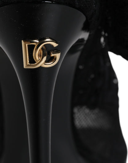 Dolce &amp; Gabbana – Schwarze Taormina-Stiefel mit Stretch-Spitze