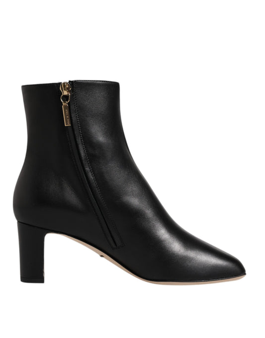 Dolce &amp; Gabbana – Schwarze Jackie-Stiefel aus Leder mit halbhoher Wadenhöhe