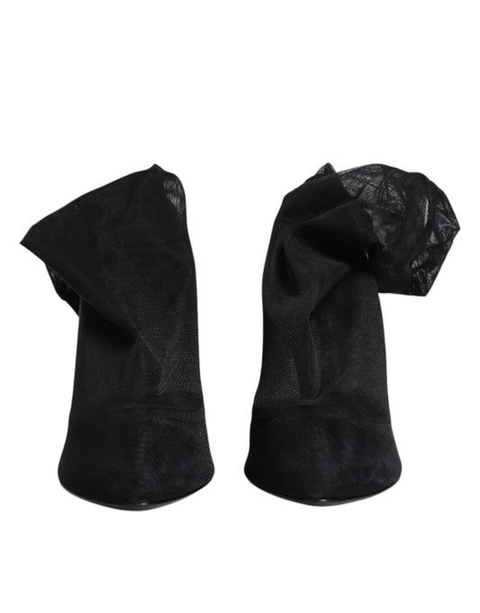 Dolce &amp; Gabbana – Sockenstiefel aus Stretch-Mesh in Schwarz aus Seide