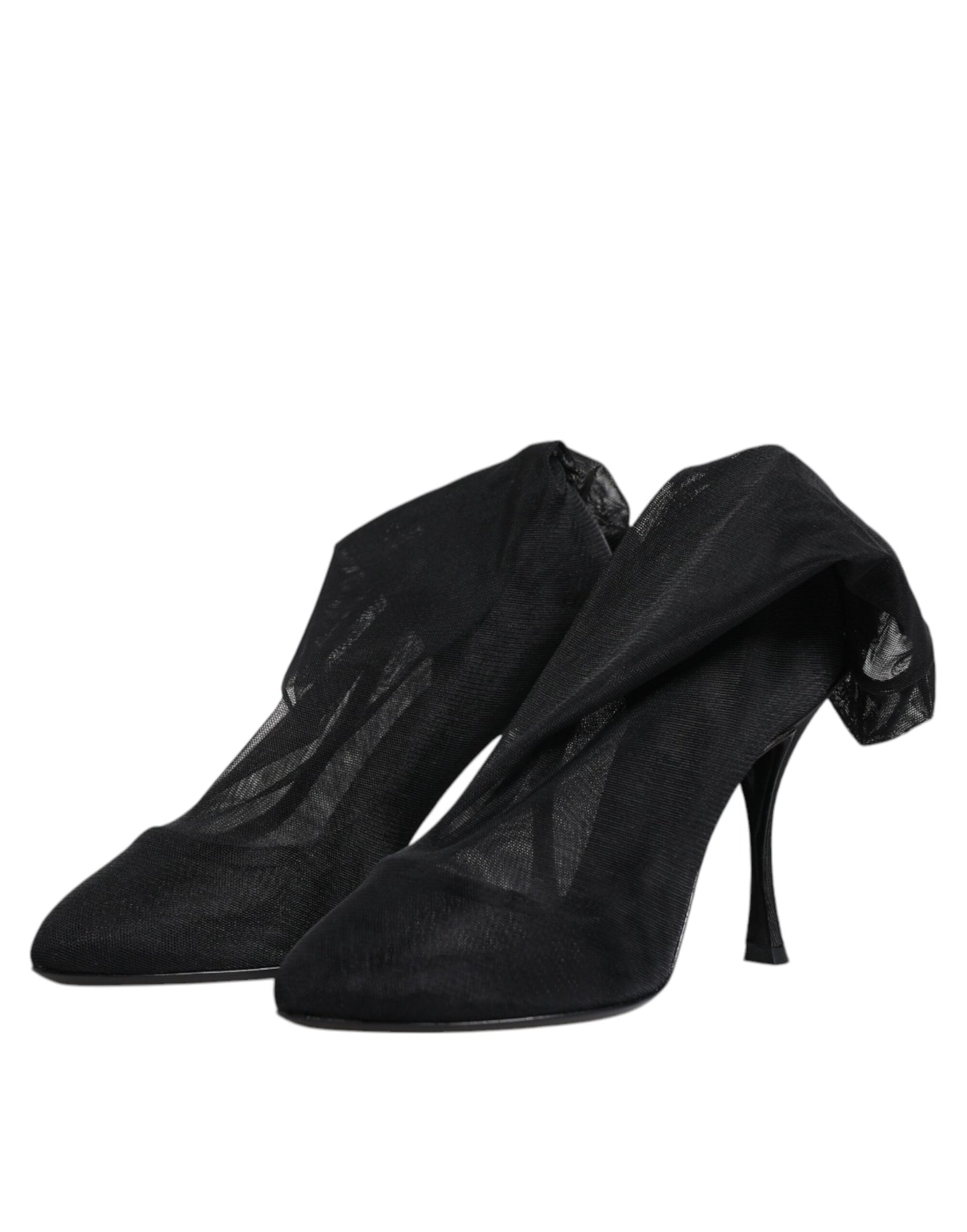 Dolce &amp; Gabbana – Sockenstiefel aus Stretch-Mesh in Schwarz aus Seide