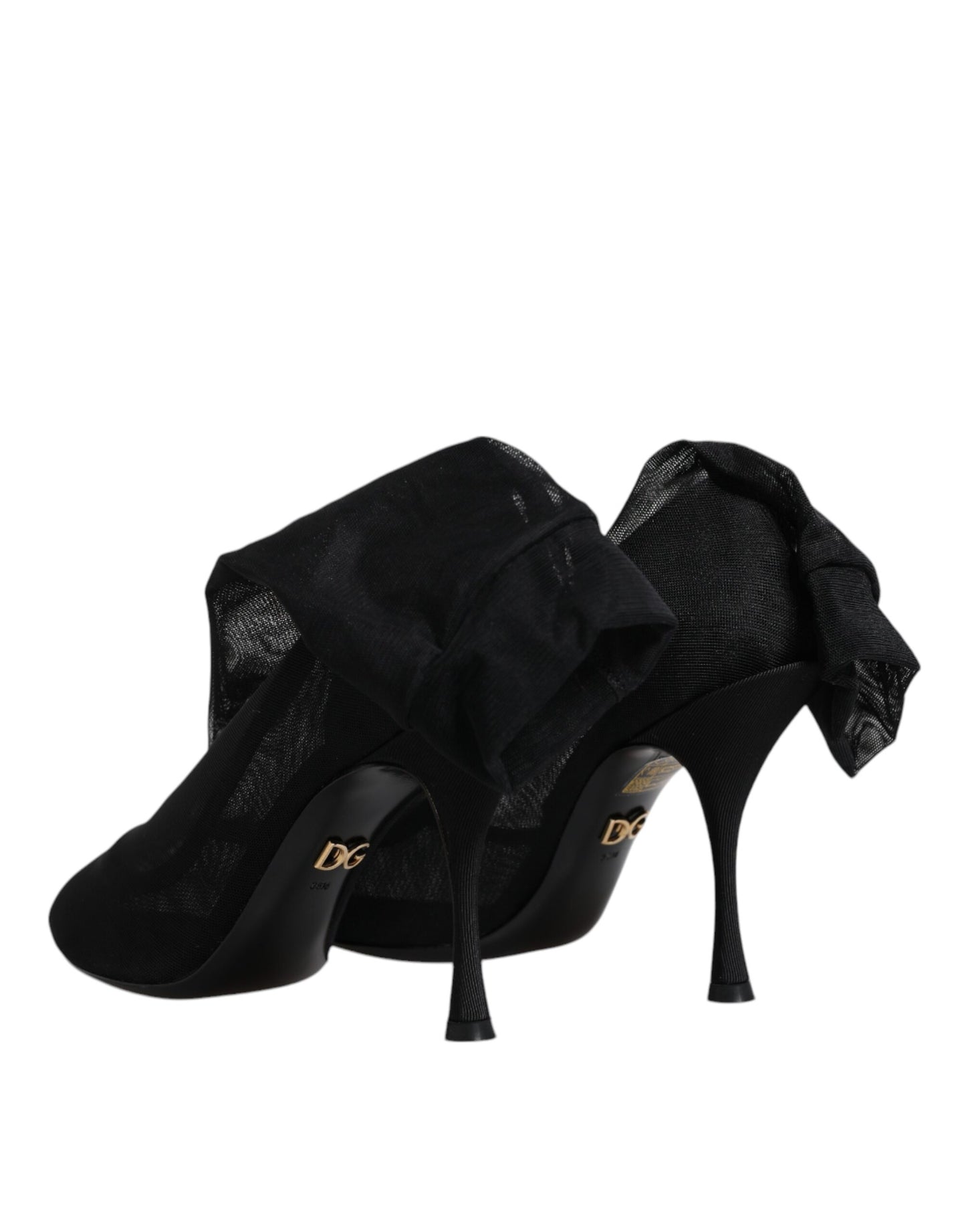 Dolce &amp; Gabbana – Sockenstiefel aus Stretch-Mesh in Schwarz aus Seide