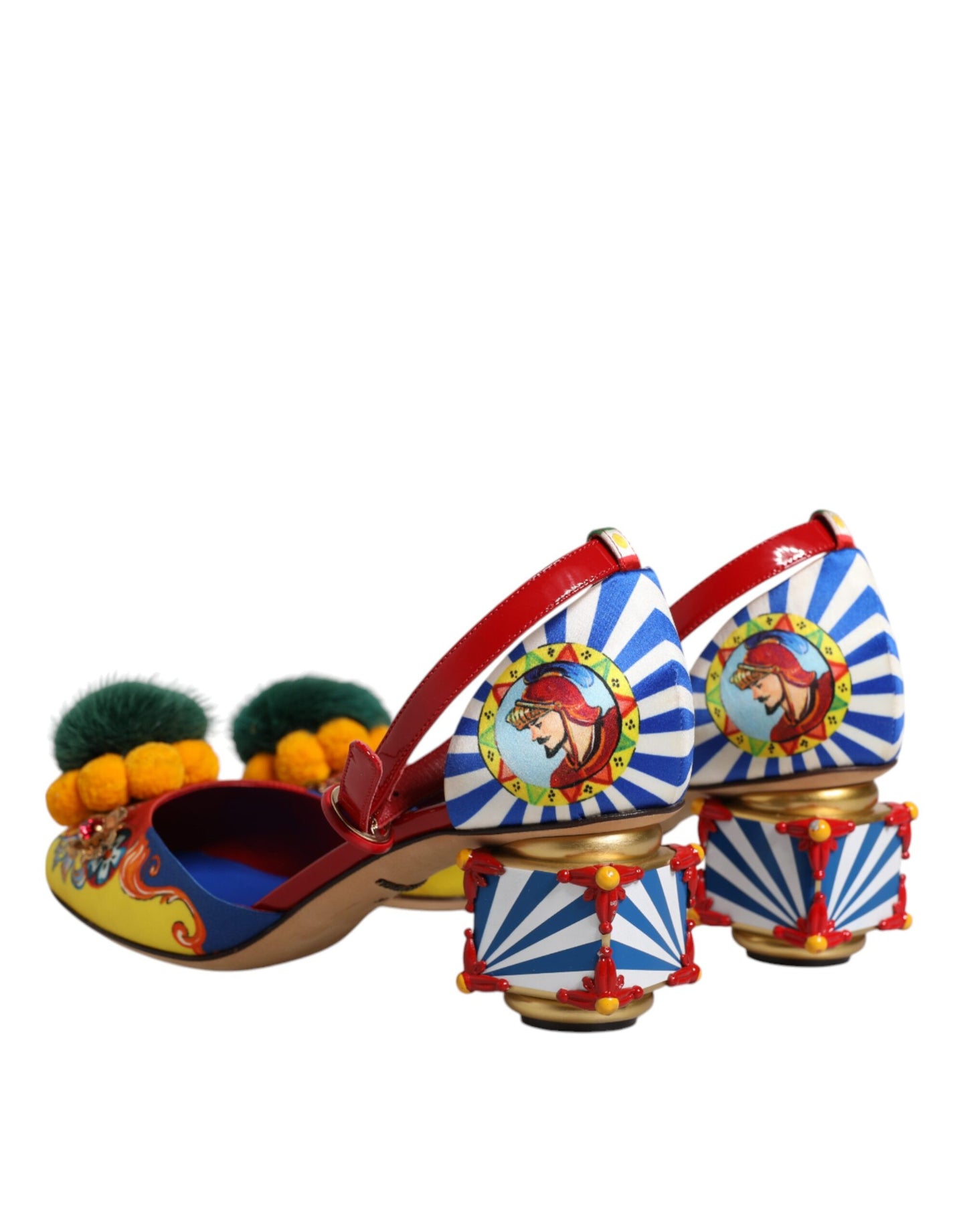 Mehrfarbige Carretto-Kristallpelz-Sandalen von Dolce &amp; Gabbana