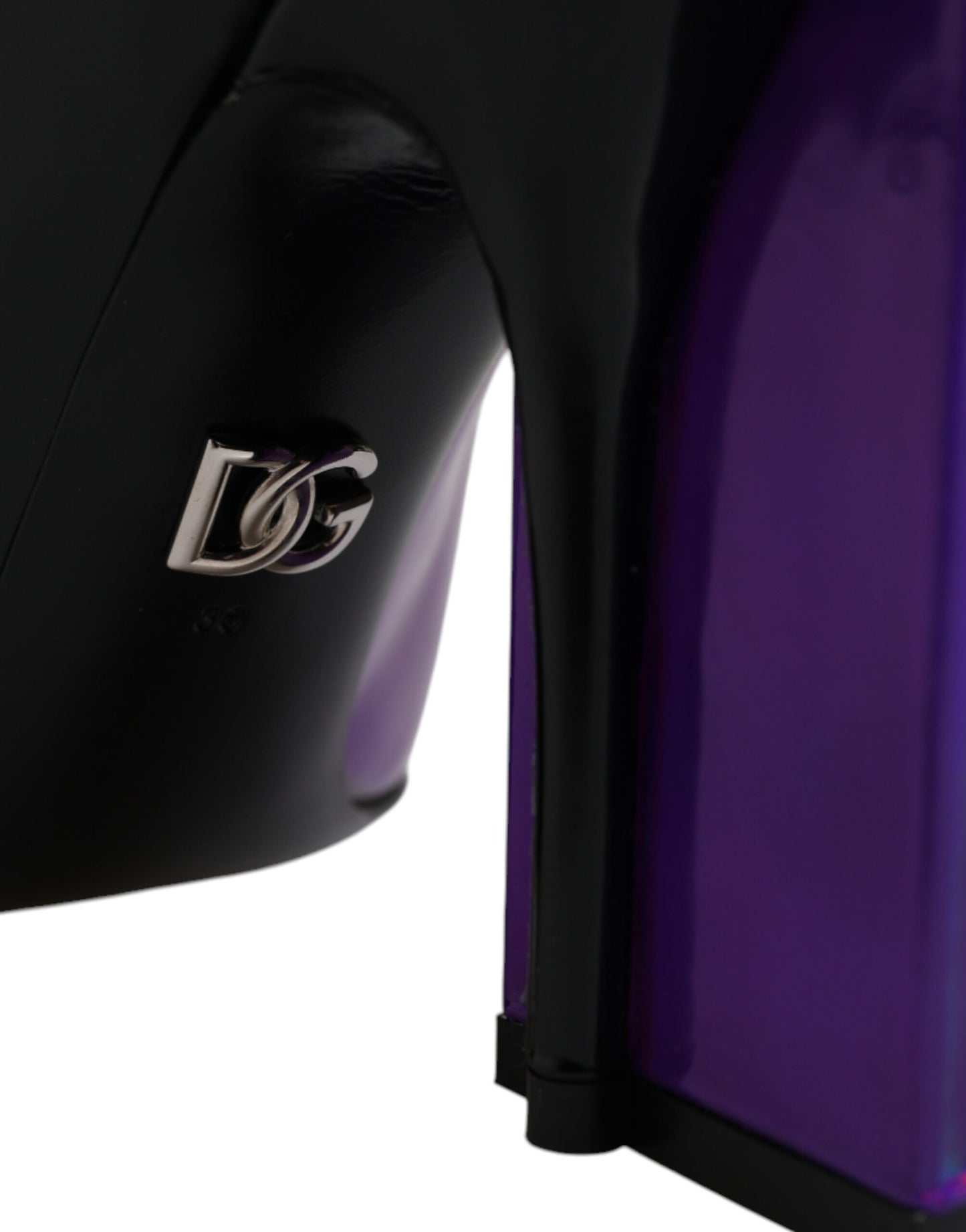 Dolce &amp; Gabbana Lila Schwarze spitze Stiefeletten