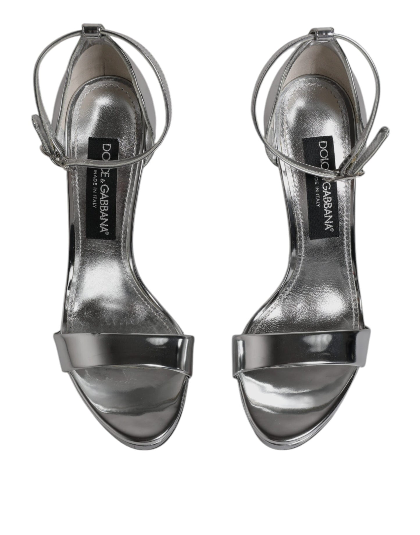 Dolce &amp; Gabbana Silber KEIRA Heels Knöchelriemen Sandalen Schuhe