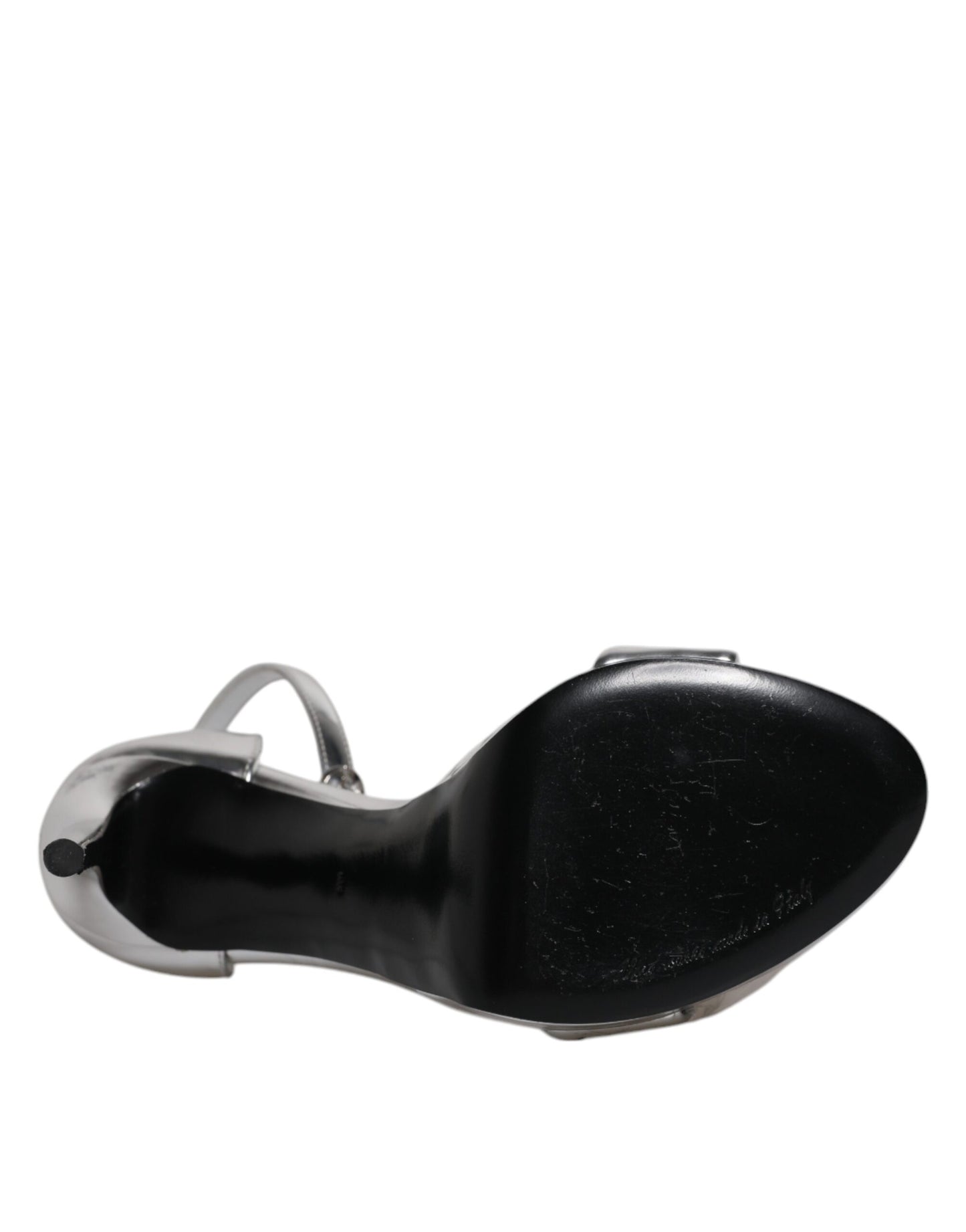 Dolce &amp; Gabbana Silber KEIRA Heels Knöchelriemen Sandalen Schuhe