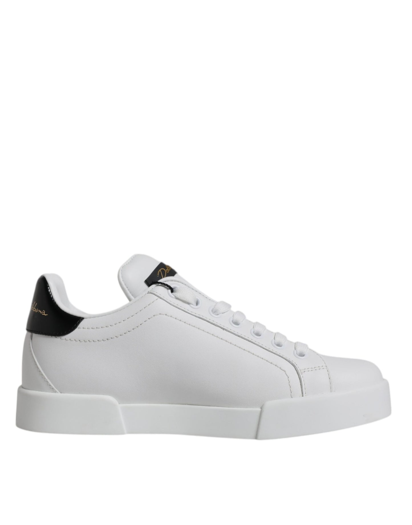 Dolce &amp; Gabbana Klassische Low-Top-Sneakers aus weißem Leder