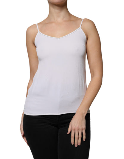 Fabiana Filippi, weißes, ärmelloses Tanktop mit Spaghettiträgern