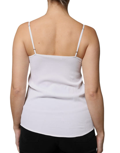 Fabiana Filippi, weißes, ärmelloses Tanktop mit Spaghettiträgern