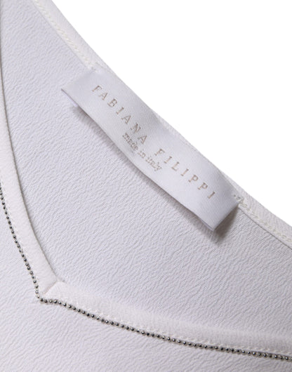 Fabiana Filippi, weißes, ärmelloses Tanktop mit Spaghettiträgern