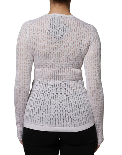 Dolce &amp; Gabbana – Weißer Cardigan aus Seide mit Knopfleiste