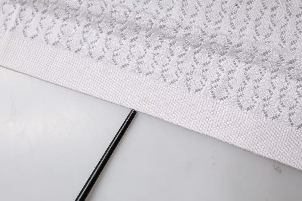 Dolce &amp; Gabbana – Weißer Cardigan aus Seide mit Knopfleiste