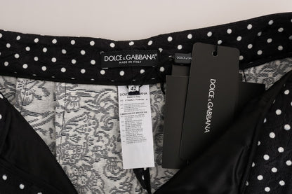 Dolce &amp; Gabbana – Schwarze Hose mit gepunktetem Sicily-Kristallmuster