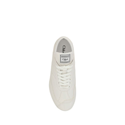 Chloé Sneaker aus weißem Kalbsleder, Modell Bos Taurus, niedriger Schaft.