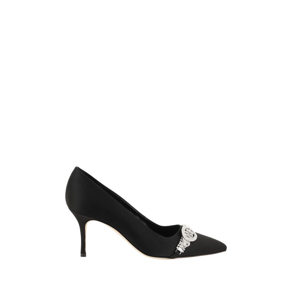 Manolo Blahnik Schwarze Asapump-Pumps aus Satin