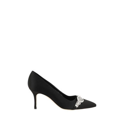 Manolo Blahnik Schwarze Asapump-Pumps aus Satin