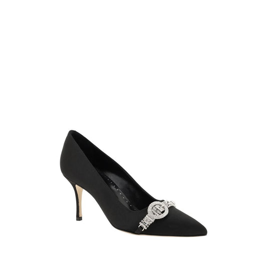 Manolo Blahnik Schwarze Asapump-Pumps aus Satin