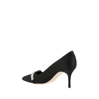 Manolo Blahnik Schwarze Asapump-Pumps aus Satin