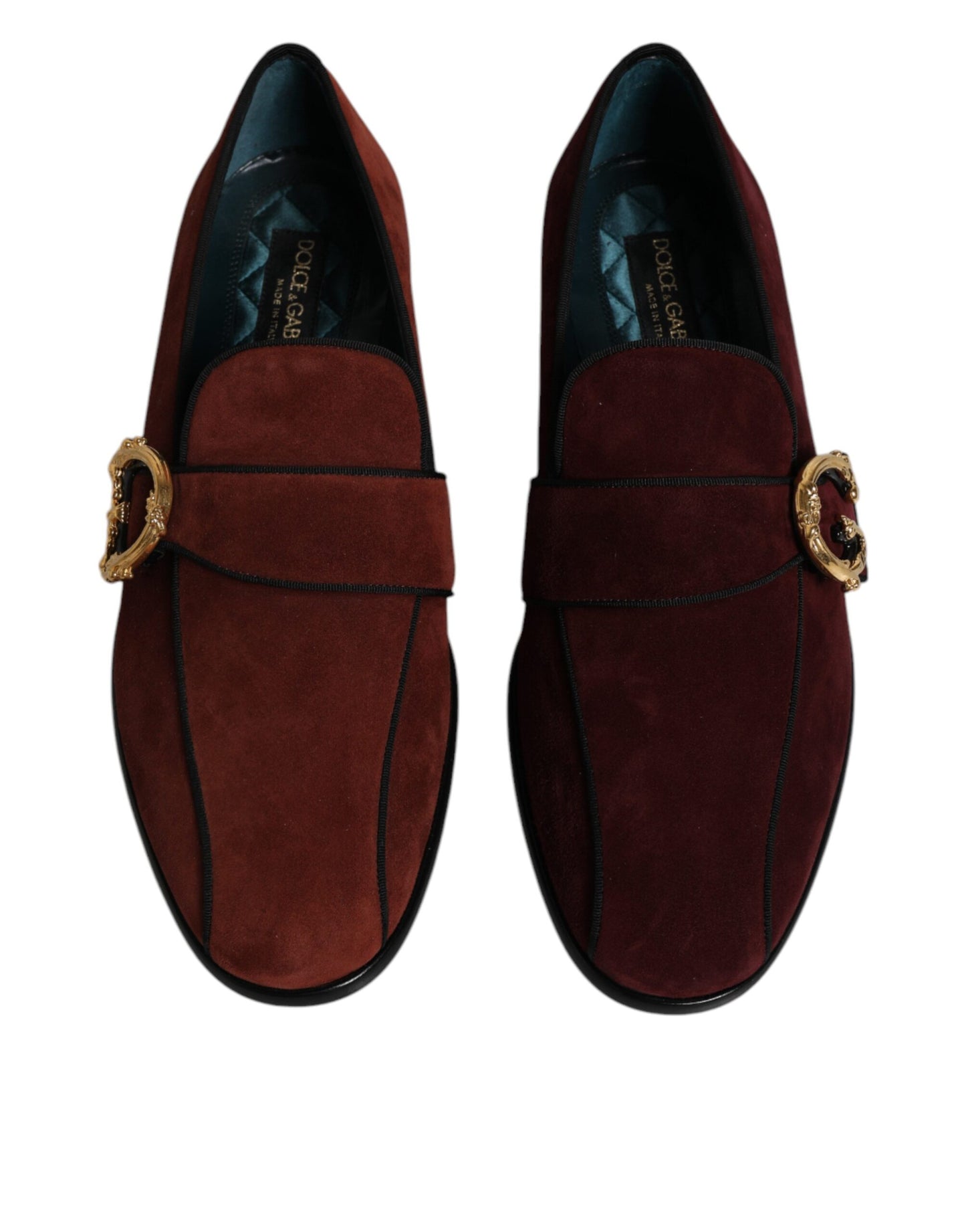 Dolce &amp; Gabbana Bordeaux Wildleder Loafers Formelle Herren Abendschuhe