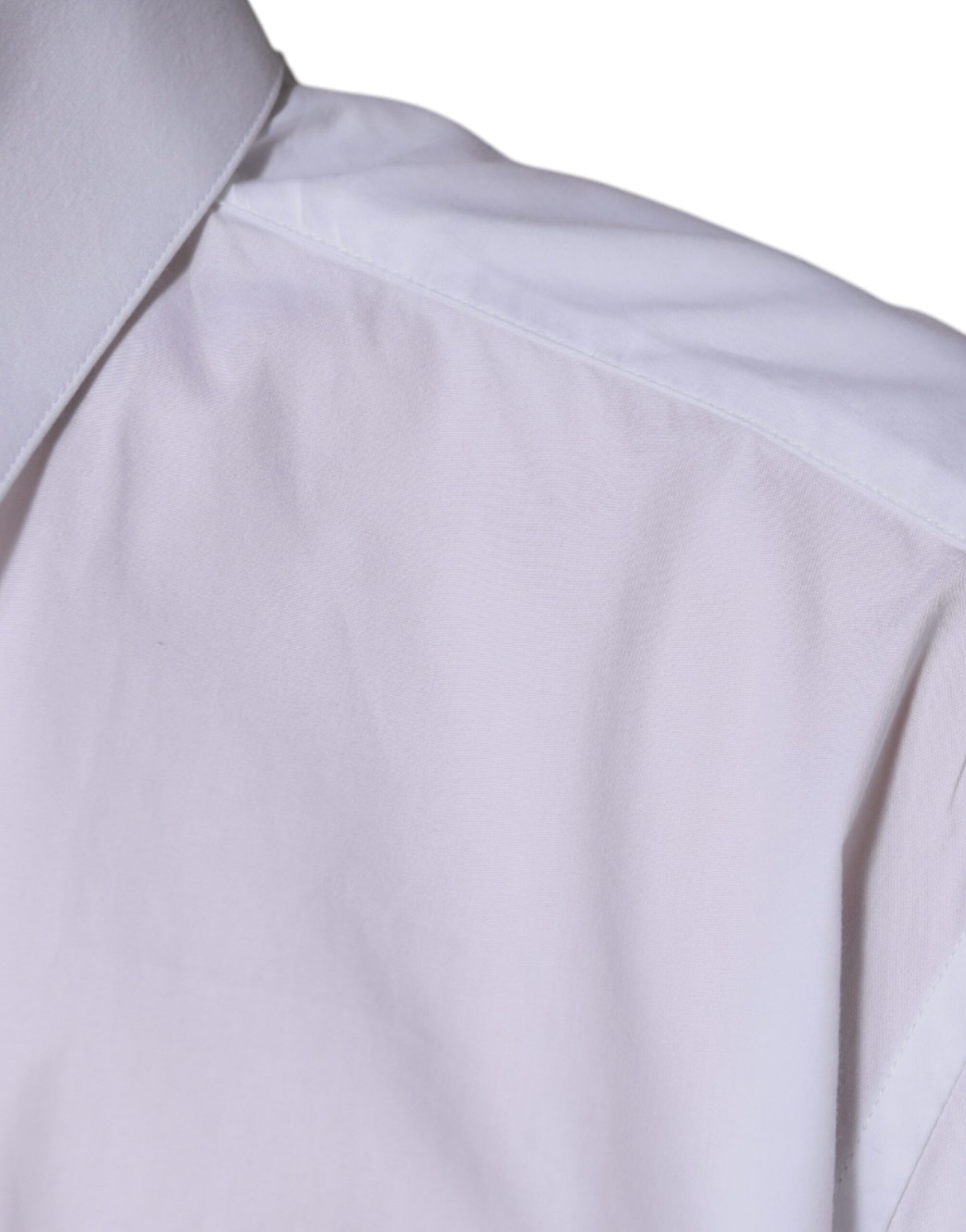 Dolce &amp; Gabbana Weißes Langarmhemd aus Baumwolle in Gold