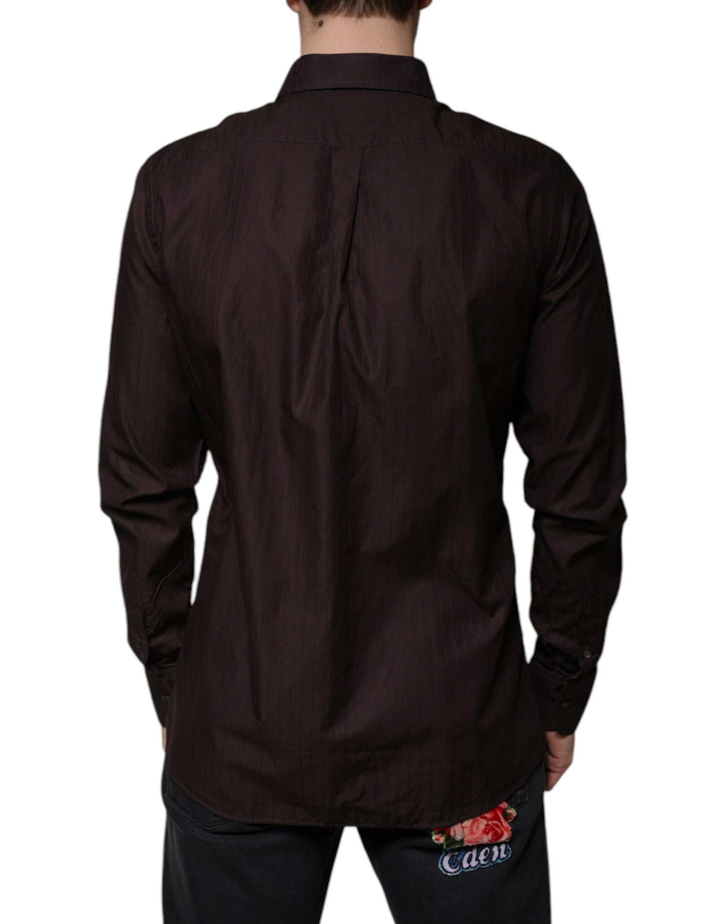 Dolce &amp; Gabbana – Slim Fit MARTINI-Hemd aus violetter Baumwolle