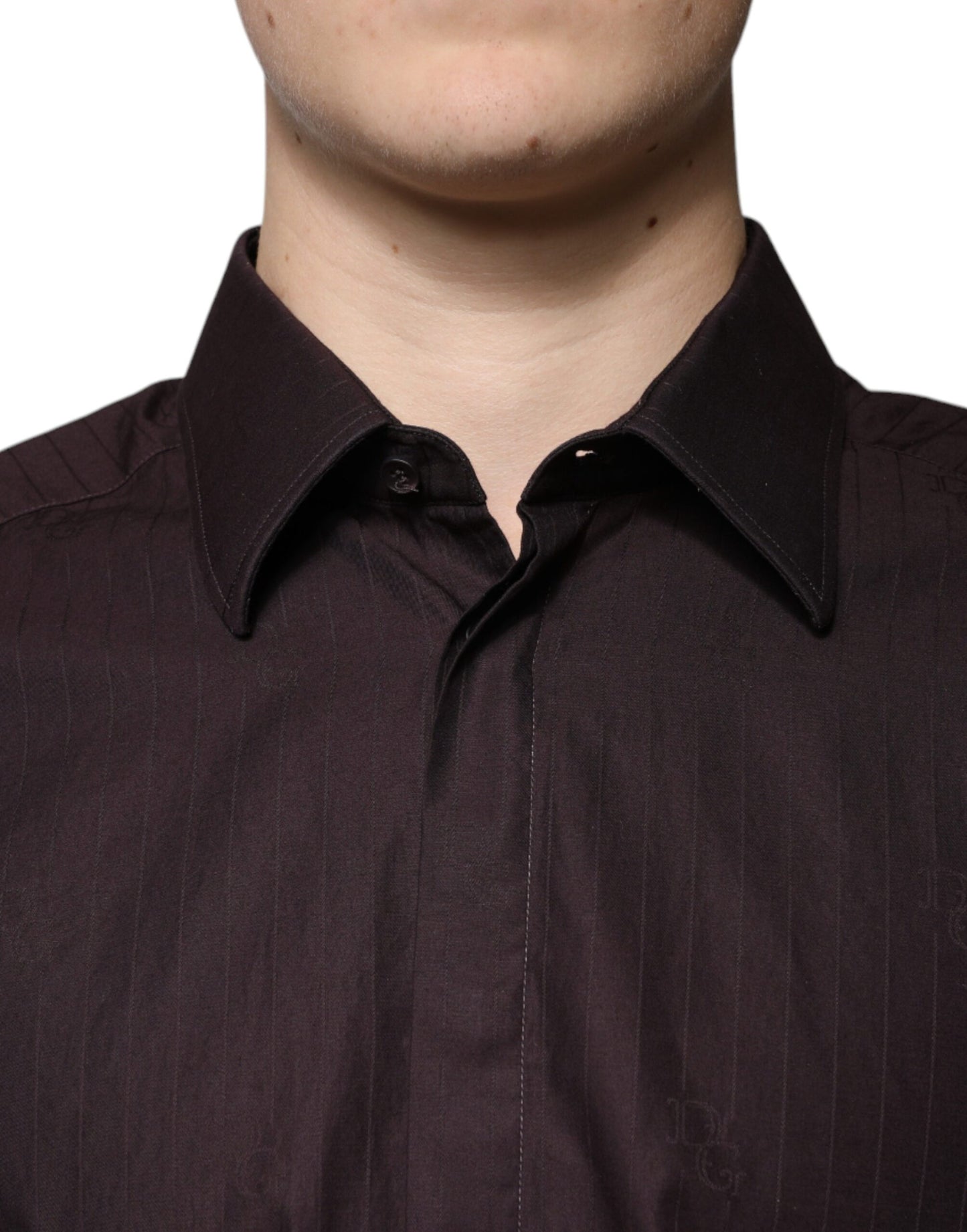 Dolce &amp; Gabbana – Slim Fit MARTINI-Hemd aus violetter Baumwolle