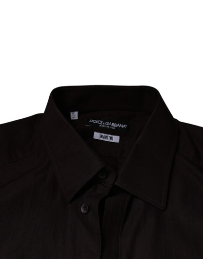 Dolce &amp; Gabbana – Slim Fit MARTINI-Hemd aus violetter Baumwolle