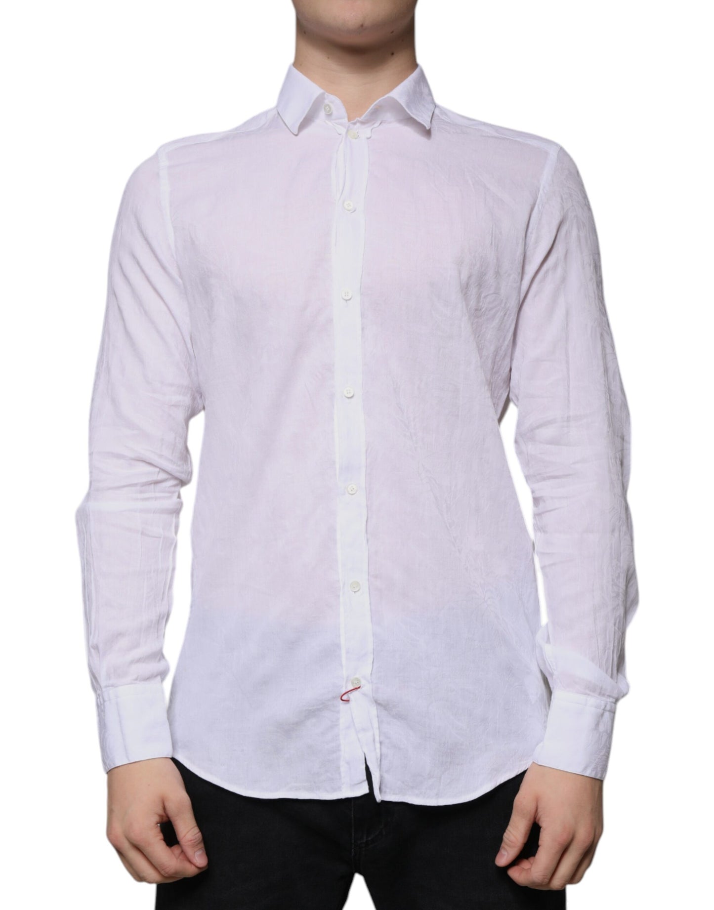 Dolce &amp; Gabbana – Slim Fit – Weißes Herrenhemd aus Baumwolle