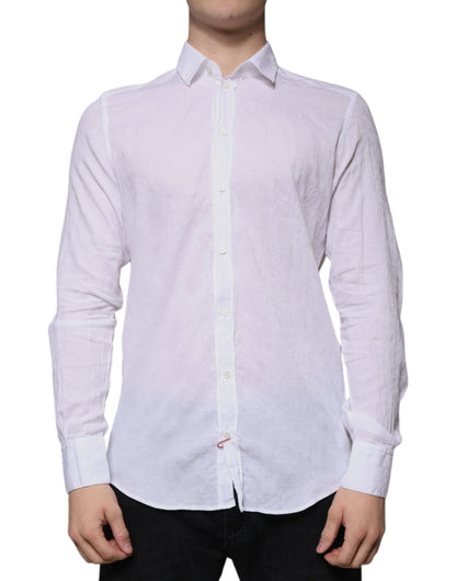 Dolce &amp; Gabbana – Slim Fit – Weißes Herrenhemd aus Baumwolle