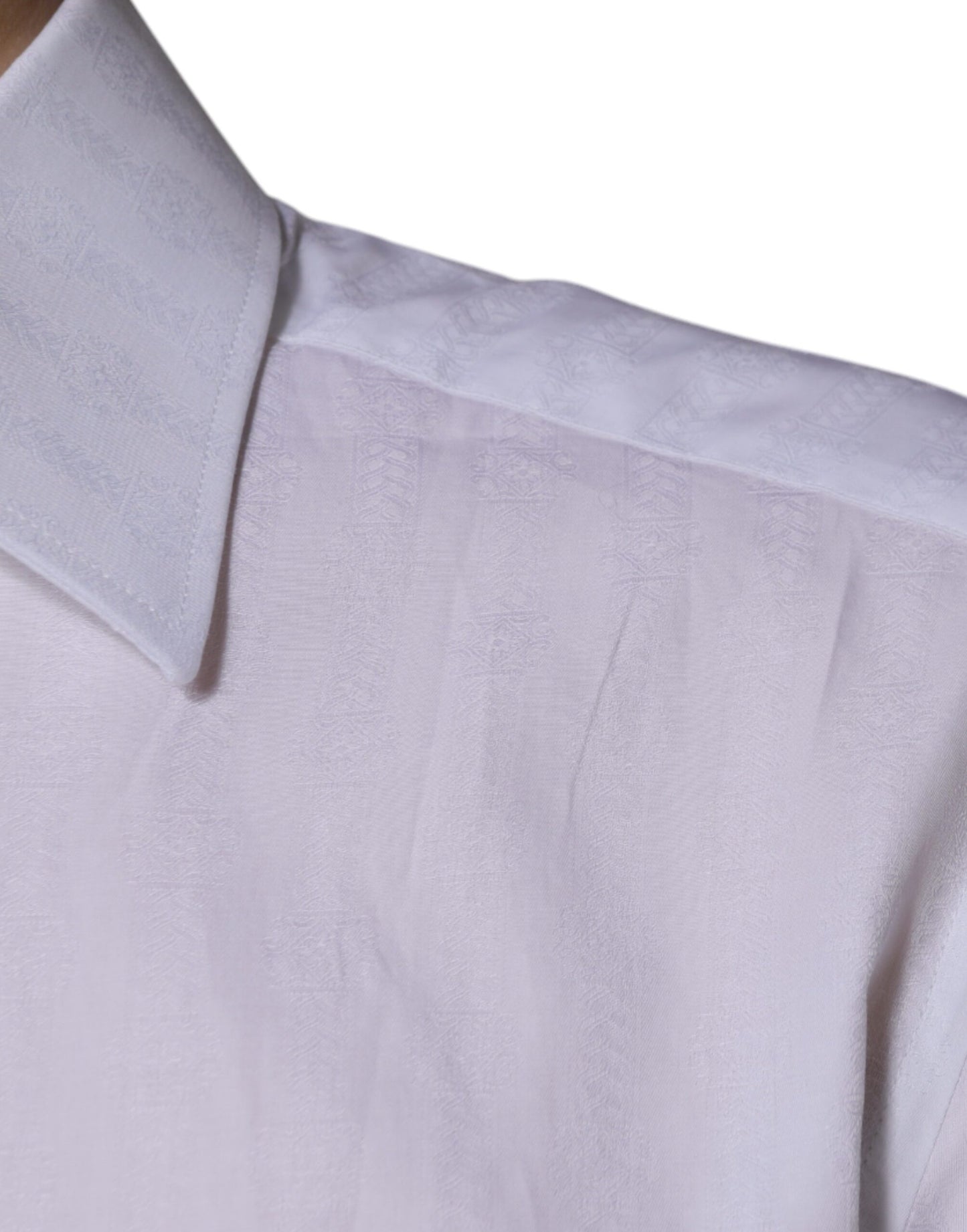 Dolce &amp; Gabbana – Slim Fit – Formelles GOLD-Hemd aus weißer Baumwolle