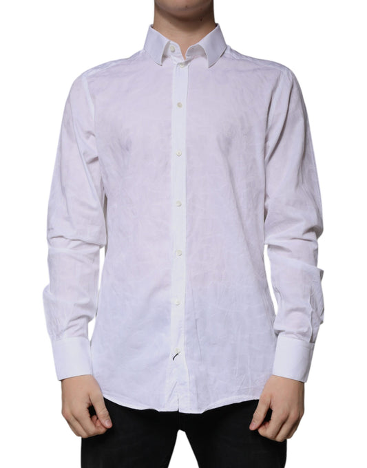 Dolce &amp; Gabbana Weißes Slim Fit-Herrenhemd MARTINI aus Baumwolle