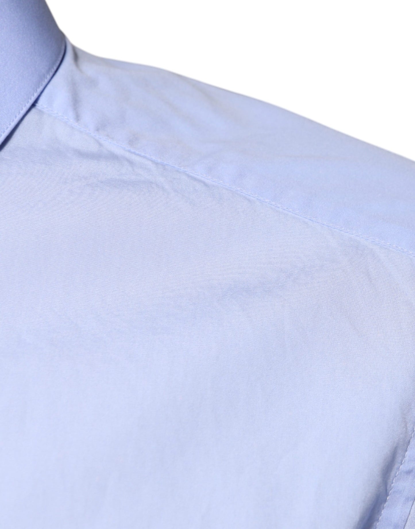 قميص رجالي رسمي من دولتشي آند غابانا، قطن أزرق فاتح، بقصّة Slim Fit، ذهبي