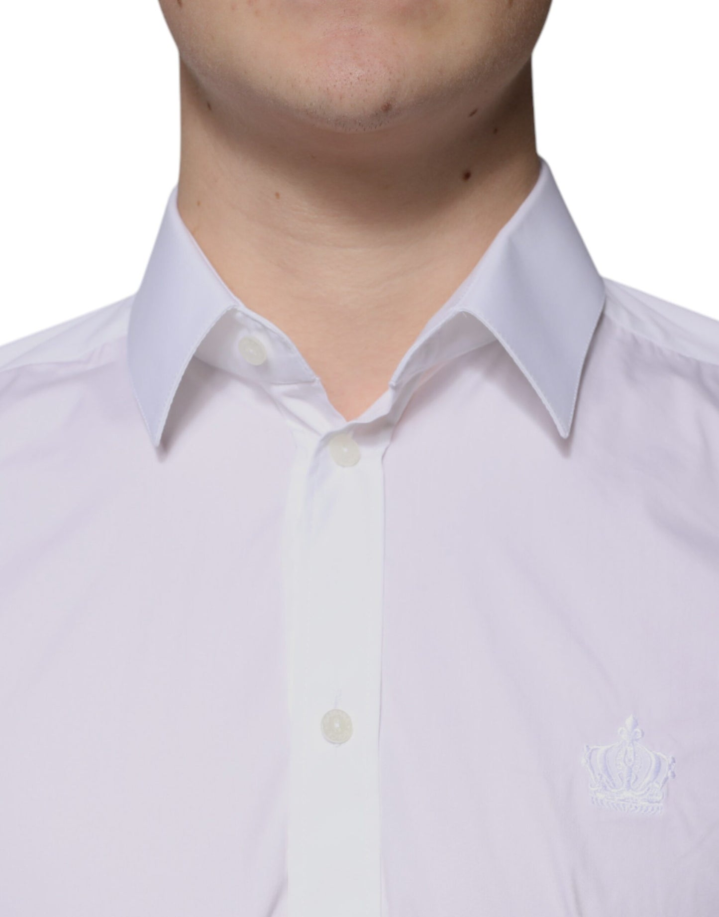 Dolce &amp; Gabbana Weißes Slim Fit-Herrenhemd MARTINI aus Baumwolle