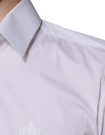 Dolce &amp; Gabbana Weißes Slim Fit-Herrenhemd MARTINI aus Baumwolle