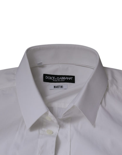 Dolce &amp; Gabbana Weißes Slim Fit-Herrenhemd MARTINI aus Baumwolle