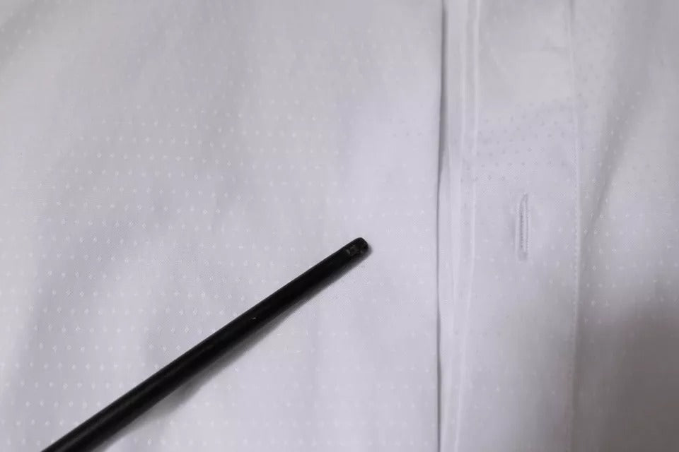 Dolce &amp; Gabbana Weißes formelles Herrenhemd aus Baumwolle in Gold