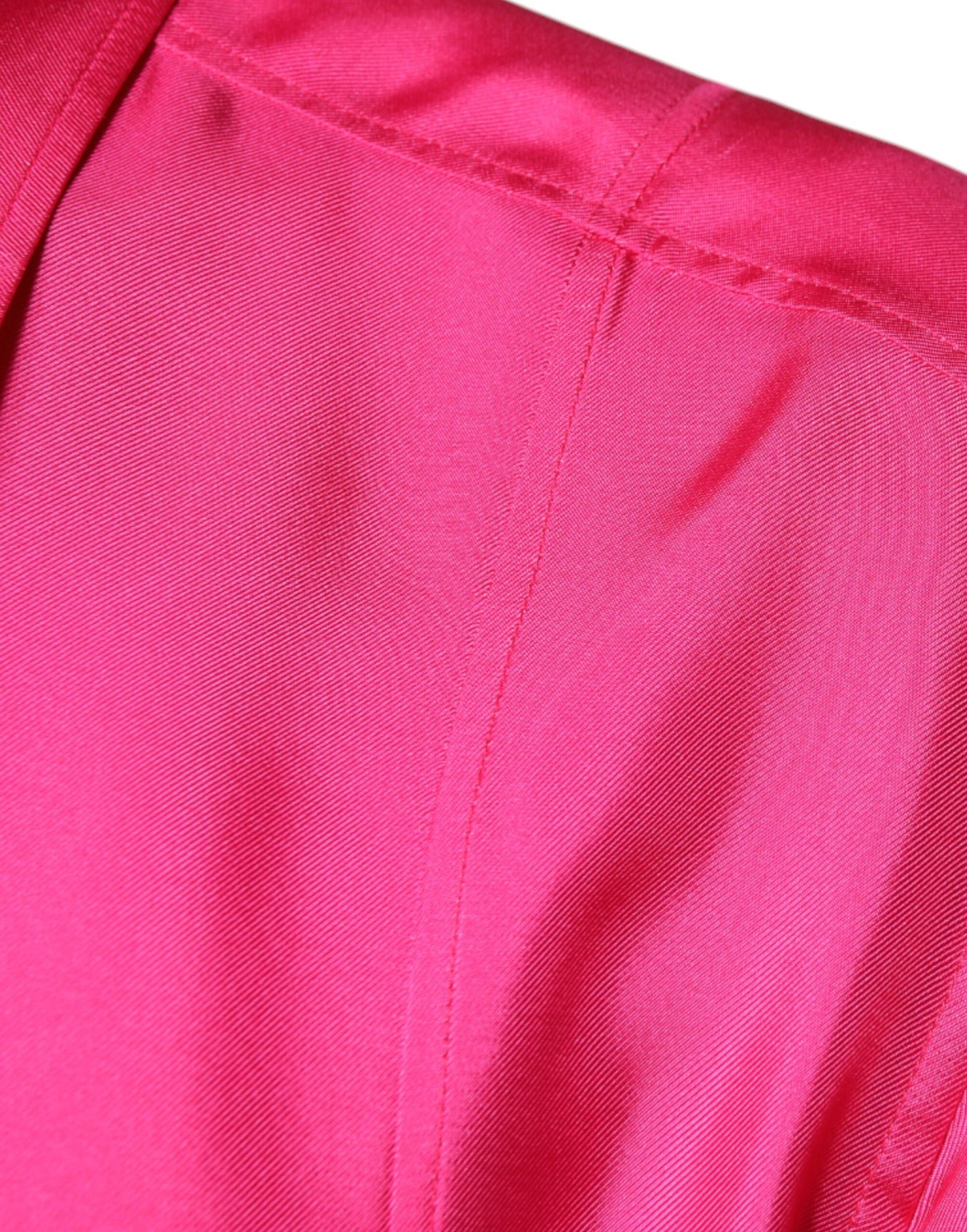 Dolce &amp; Gabbana Herrenhemd mit Knopfleiste und Seidenkragen in Rosa