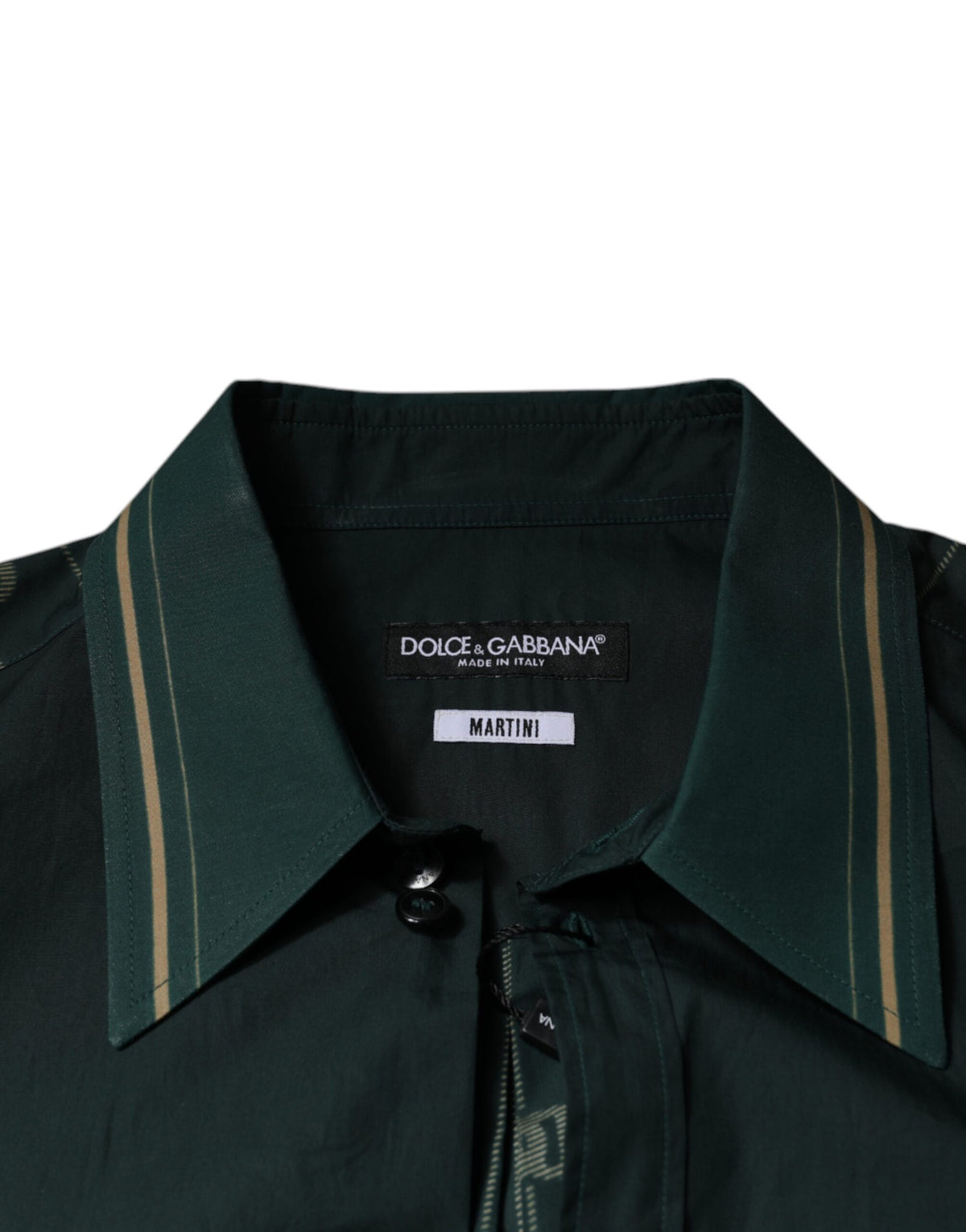 Dolce &amp; Gabbana Grünes MARTINI-Freizeithemd mit langem Ärmel und Logo