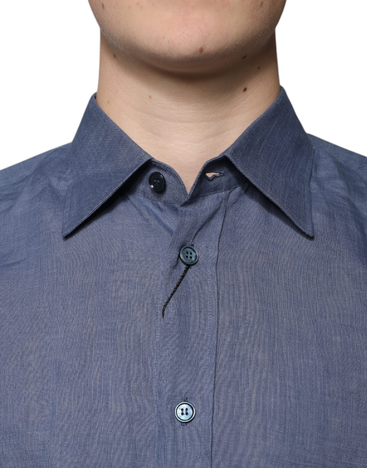 Dolce &amp; Gabbana, blaues, langärmliges Freizeithemd mit Knopfleiste und Logo