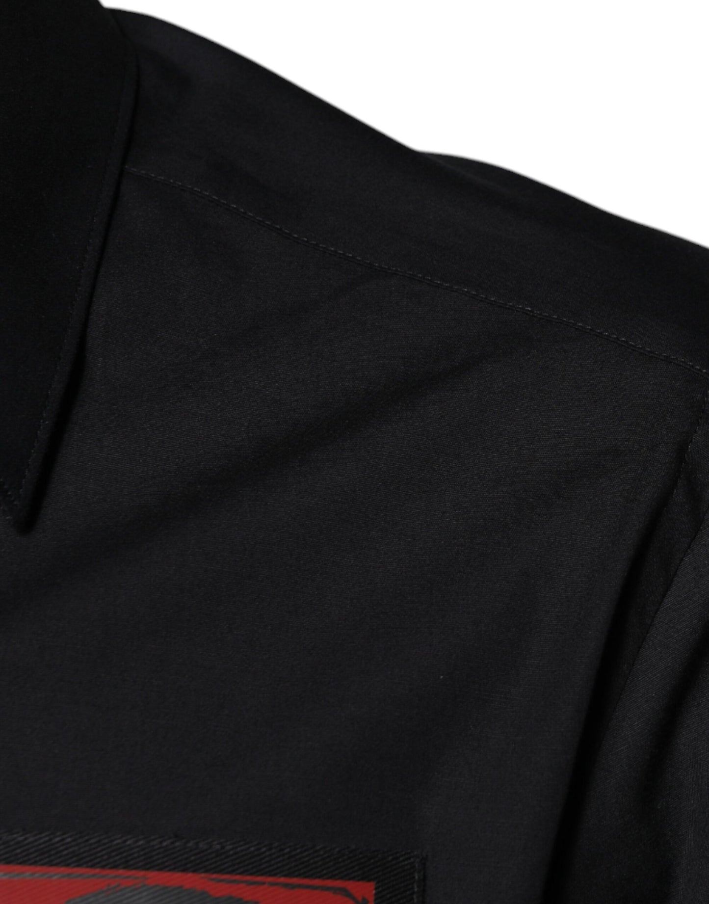 Dolce &amp; Gabbana Schwarzes, langärmliges GOLD-Hemd mit Augenklappe