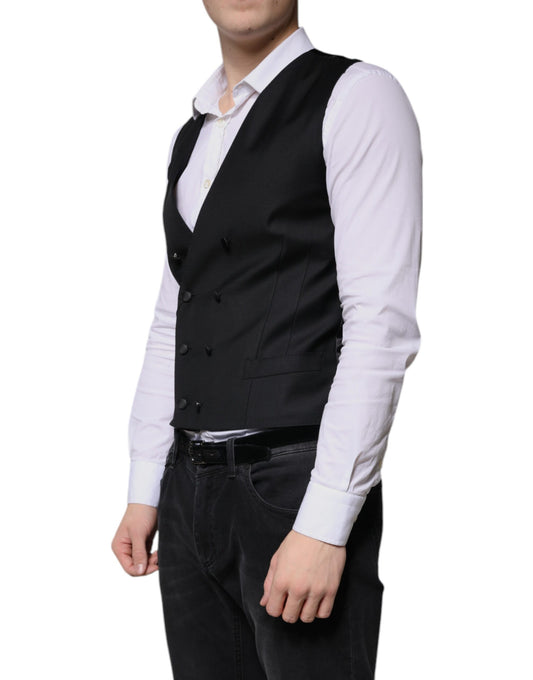 Dolce &amp; Gabbana Schwarze Weste aus Wolle für formelle Anlässe für Herren