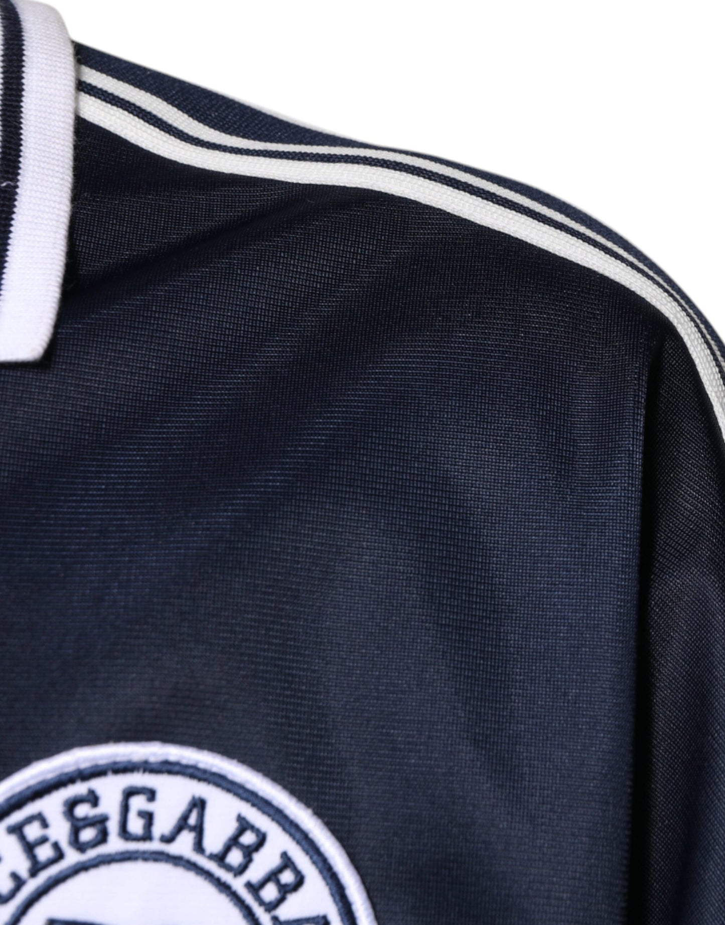 Dolce &amp; Gabbana Blau-weißes Milano-Langarm-Jersey-T-Shirt