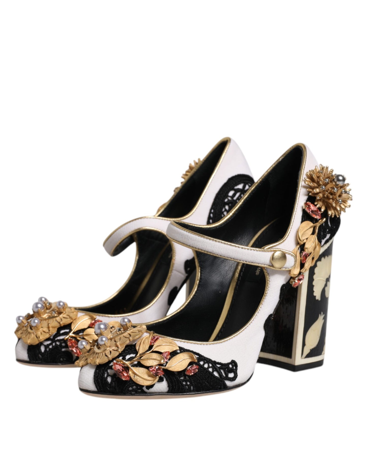 Dolce &amp; Gabbana Mehrfarbige Pumps mit verzierten Absätzen
