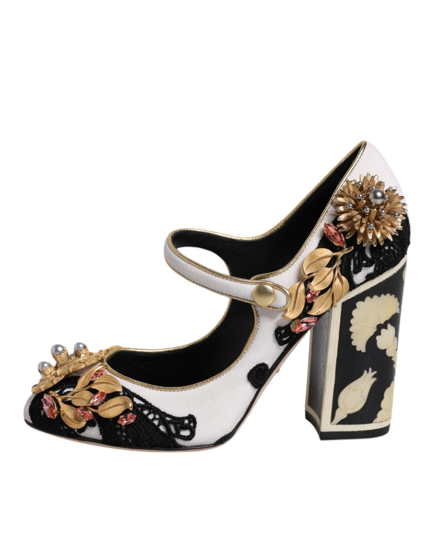 Dolce &amp; Gabbana Mehrfarbige Pumps mit verzierten Absätzen