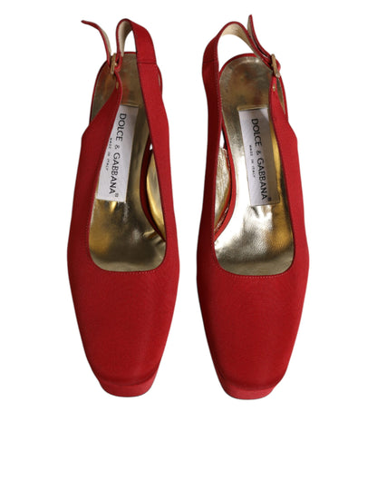 Dolce &amp; Gabbana Rote Plateau-Slingback-Sandalen