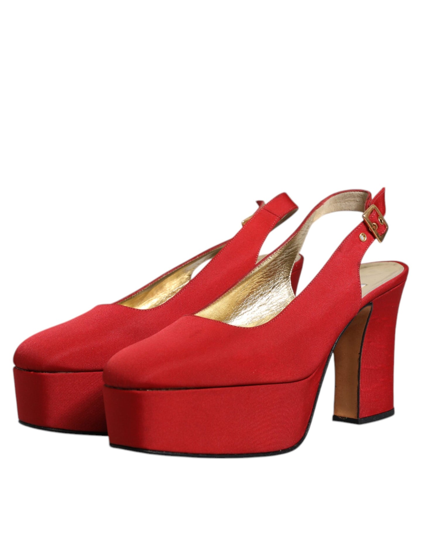 Dolce &amp; Gabbana Rote Plateau-Slingback-Sandalen